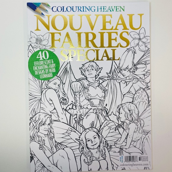 Other - Colouring Heaven Coloring Book Nouveau Fairies Special Issue # 72 Rare 40 Sheets